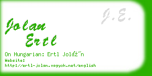 jolan ertl business card